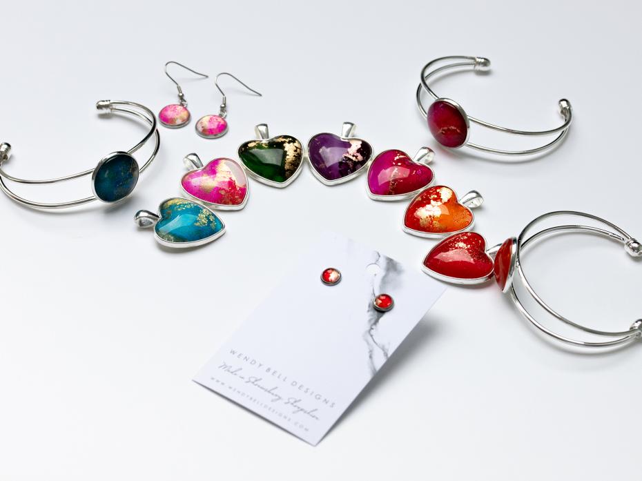 The Glass Collection - Hearts, Bangles, Drop Earrings & Studs